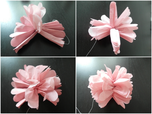 tissue paper diy纸花球