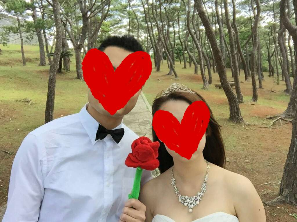 KS's wedding【沖繩自拍pre-wedding - 道具篇 之 淘寶絲花球 & 玩具玫瑰】