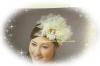 分享自家製作淺金色SWAROVSKI水晶珍珠頭飾禮帽C016
