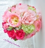 粉色牡丹+田園玫瑰花球