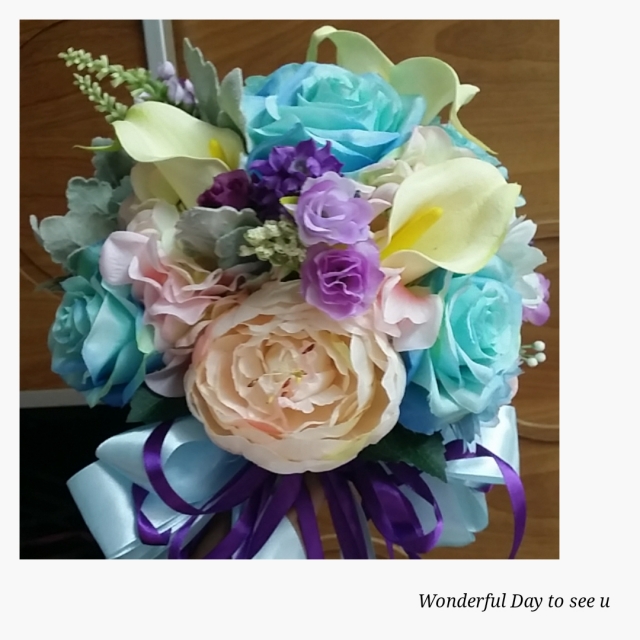 粉色之花球~ Tiffany Blue ，粉紅，粉紫加馬蹄蘭