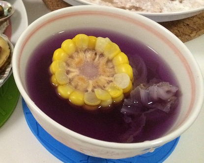 [低卡食譜] 紫旺菜粟米湯