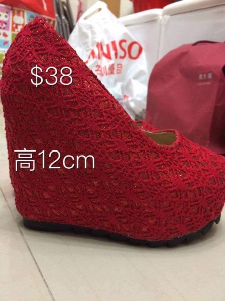 (c)紅色敬酒鞋36號($38) - 放婚後用品 - phoebefung0726 - , , , , , , , , , , , 