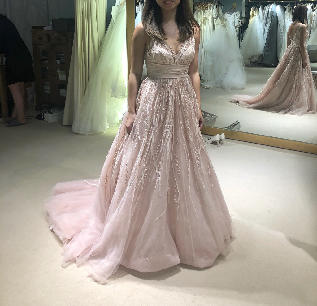 Watters Pink Wedding Gown
