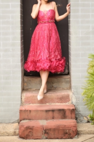 Cocoon 紅色泡泡裙