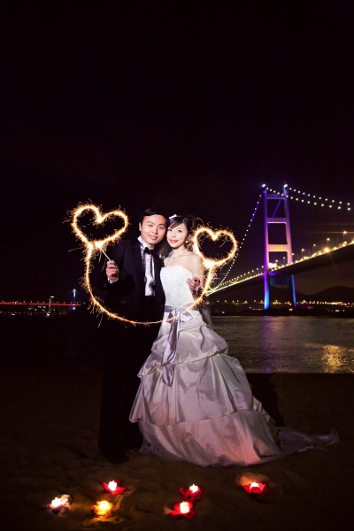  - LOVE - Pre-Wedding@HK - BearKwok - Maggie, Eric, 蒙娜麗莎, , 青馬大橋, , , , , , 華麗, 夜景